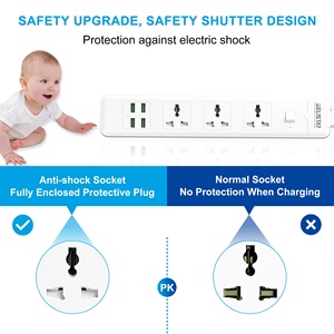 Toma de corriente de placa de enchufe de oficina inteligente múltiple universal con tira de Alimentación protectora contra sobretensiones USB - Product Image 6