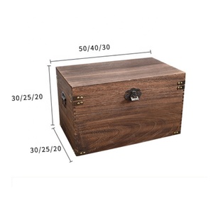 Antik menteşeli ahşap kilit ile saklama kutusu Retro dikdörtgen çay ve içecek depolama çok fonksiyonlu tasarım - Product Image 6