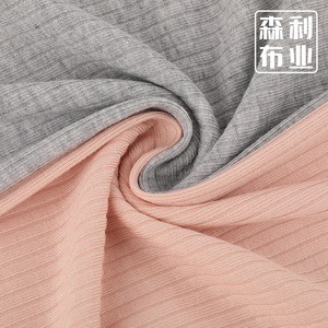 Chất Lượng Cao 95% Nhân Tạo Bông 5% Spandex Căng Sọc Dệt Kim Xương Sườn Thể Thao Vải Cho Áo Len - Product Image 1