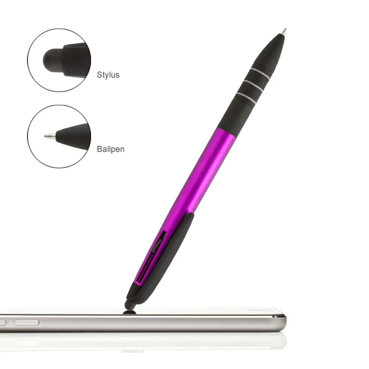 2 في 1 متعدد الألوان القلم 3 لون الملء مع شاشة تعمل باللمس ستايلس هدية إعلانية الكرة القلم للترقية
