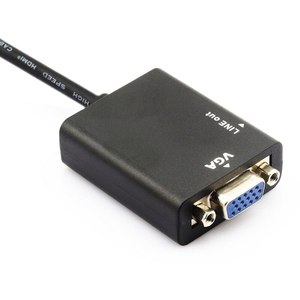 Para cable adaptador HDMI a VGA con Audio para computadora para interfaz HDMI Chaqueta de PVC para micrófono y altavoz Monitor de pantalla VGA