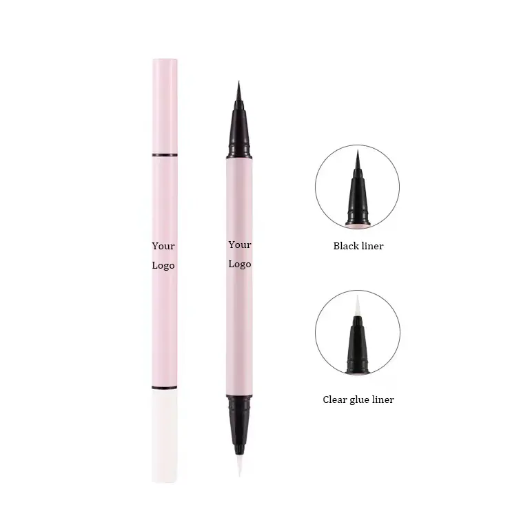 Top Sponsor Lijst Lijm Eyeliners Eyeliner Zwarte Eyeliner Stempel 2 In 1 Verschillende Shimmer Lijm Set Vegan Custom Vloeibare P