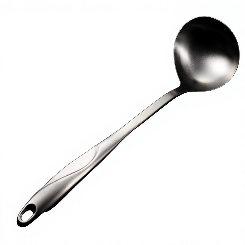Mestolo da zuppa bianco/argento