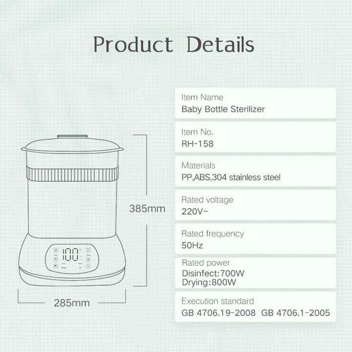 Steriliser and Dryer Disinfection Machine Baby Bottle Sterilizer Multifunctional Milk Bottle