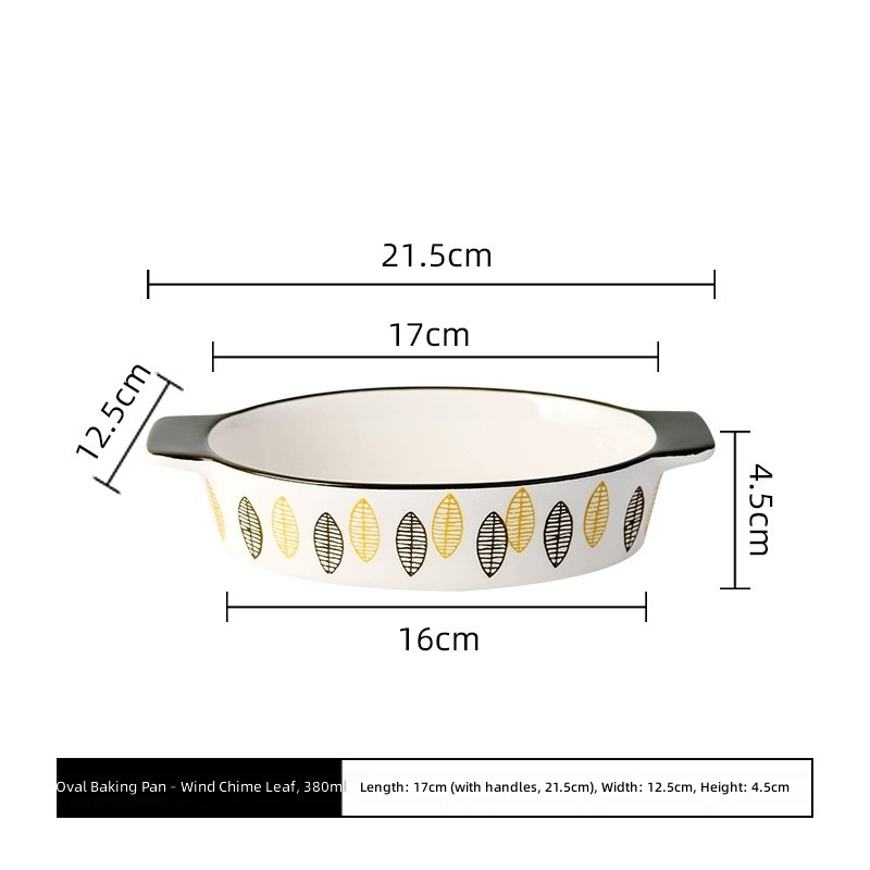Oval baking pan with wind chime design