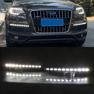 2Pcs LED DRL דינמי צהוב הפעל אות בשעות היום ריצת אור ערפל מנורת לאאודי Q7 2010 2011 2012 2013 2014 2015
