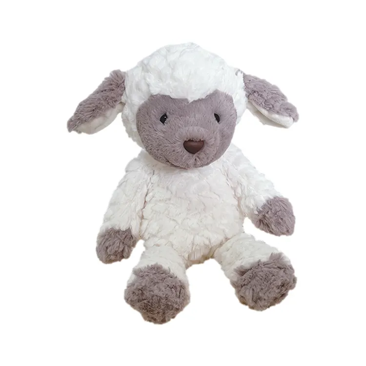 OEM ODM Atacado Cute Little White Sheep Plush Toy Sheep Stuffed Animals Toy Com Logotipo Personalizado