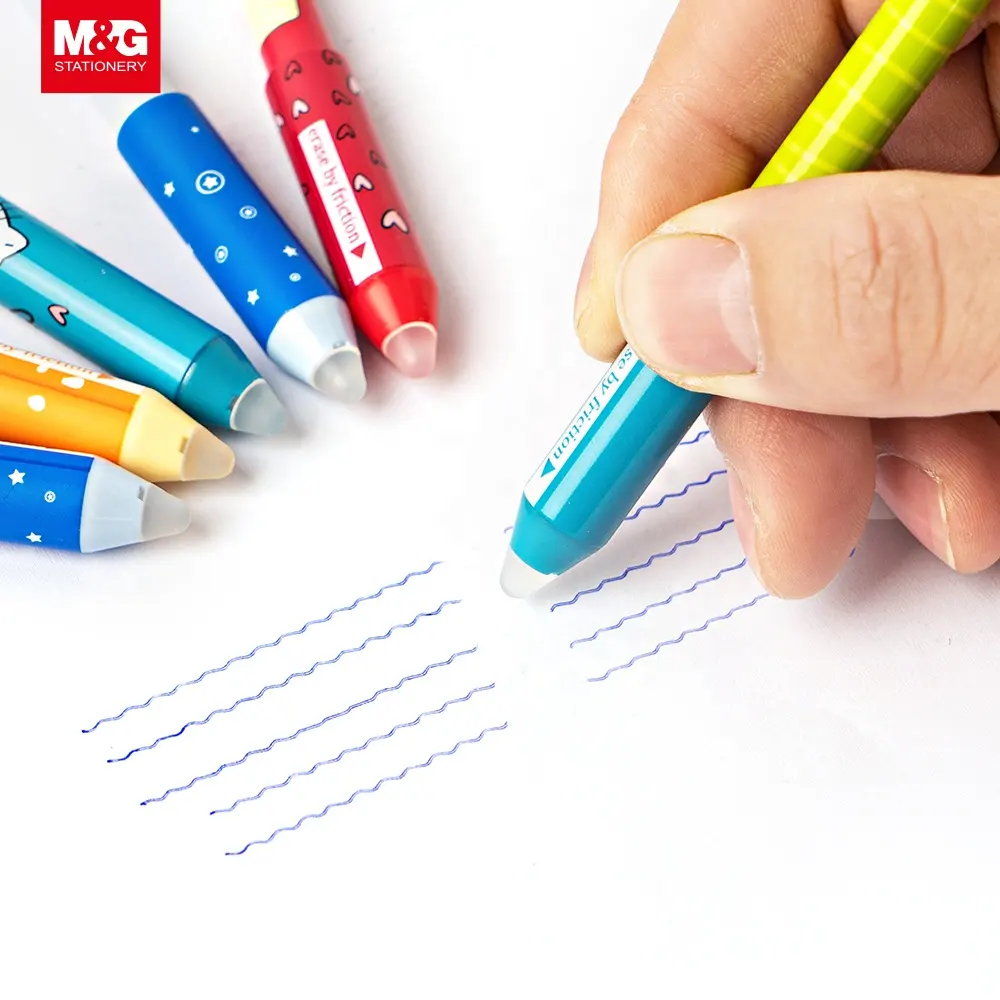 M & G-Bolígrafo de tinta de Gel borrable Kawaii, rotuladores de Gel recargables y sensibles al calor de 0,5mm con borrador
