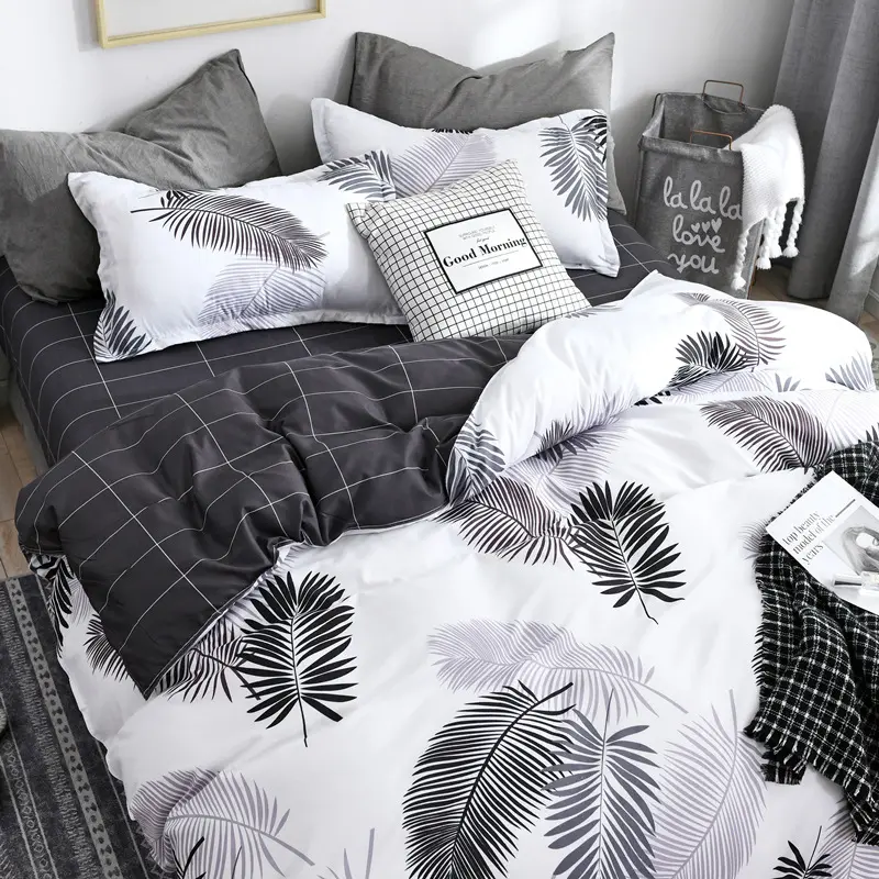 Hot Koop Home Textiel Goedkope Prijs Zachte Comfortabele 100% Polyester Luxe Dekbed Laken Beddengoed Set Voor Thuis Hotel
