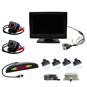 12V/24v车载倒车辅助1080p AHD盲点辅助停车2摄像头监控套件系统，带公共汽车卡车雷达传感器 - Product Image 1