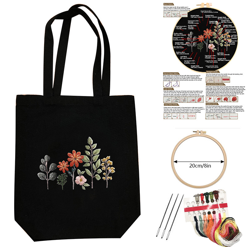 2 bordado bolsa de mano Kit