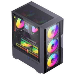 Snowman chơi game PC trường hợp <span class=keywords><strong>ATX</strong></span> giữa tháp với Tempered Glass RGB người hâm mộ USB Cổng 3.0 cho chơi game và hiệu suất cao PC xây dựng - Product Image 1