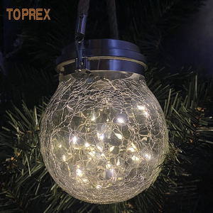 Pendurado Solar Jar Grass Garrafa Decorativa Noite Lightsled Fada Solar Crackle Garrafa De Vidro Luz Para Jardim Ao Ar Livre À Prova D' Água