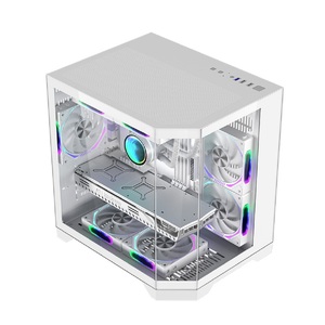 Mini ATX oyun bilgisayarı vaka orta kule temperli cam oyun PC kasa tam görünüm desteği 240 su soğutucu bilgisayar kılıfları ve kuleleri - Product Image 3