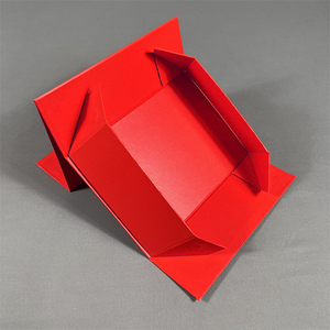 China Factory Custom Luxury Flip Folding Rigid Paper <strong>Box</strong> Packaging <strong>Red</strong> Magnetic Gift <strong>Box</strong>