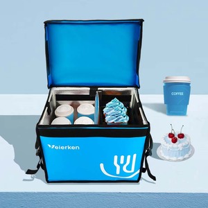 6H Isolierte Bäckerei Kuriert asche Leichter Rahmen Wasserdichte Catering-Lieferung Kühltasche für Kuchen und Getränke - Product Image 1