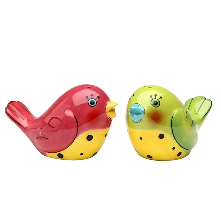 Keramik vogel salz und pfeffer shaker 1-3/4-Inch Ceramic Pink und Green Love Birds Salt und Pepper