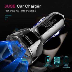 2025 sıcak satış yeni hızlı telefon şarj güç adaptörü QC 3.0 On-Board 3A 12V hızlı araba şarjı telefon üç USB çoklu Port ile - Product Image 4