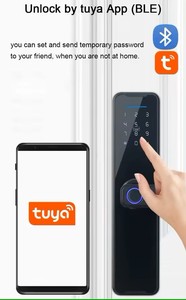 Tuya App WiFi akıllı dijital kilit akıllı parmak izi ahşap kapı için biyometrik Biometric dijital şifre anahtarsız giriş - Product Image 5