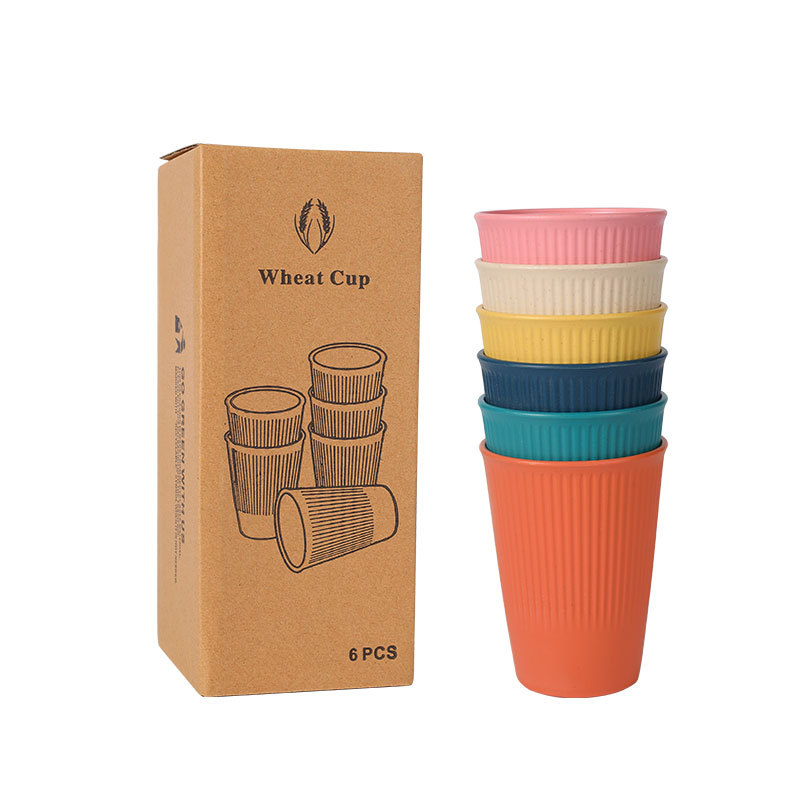 Six rice noodles in a vertical cup yellow