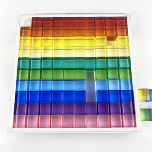 Khối xây dựng truyền thống Bộ plexiglass xếp chồng lộn xộn tháp Acrylic khối xây dựng Tháp trò chơi lucite jumbling tháp - Product Image 6