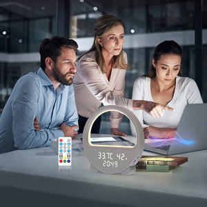 Smart RGB Atmosphere <strong>Lamp</strong> Hygrometer Thermo Monitor Desk Light Temperature Humidity Ambient Lighting <strong>Time</strong> Display - Product Image 2