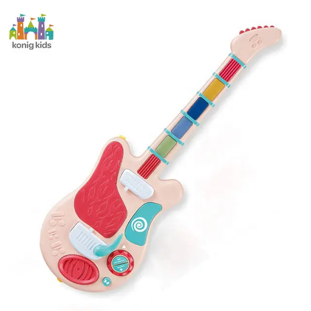 Konig Kids popolare chitarra elettrica multifunzione strumenti musicali per bambini giocattolo per bambini con luci giocattoli musicali per chitarra per bambini