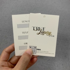 Etiqueta de papel, etiqueta colgante de papel con logotipo y patrón personalizados, etiquetas de papel para ropa, etiquetas colgantes de papel verde tela con cuerda elástica - Product Image 6