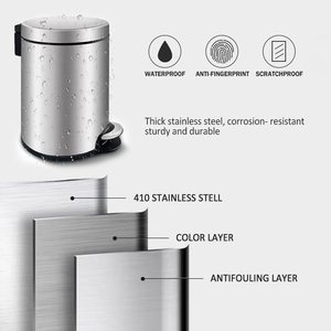 Small 5L Iron Colored Trash <strong>Can</strong> Nordic Style Pressing Type Storage Bucket Daily Closing <strong>Bin</strong> for Cleaning - Product Image 2