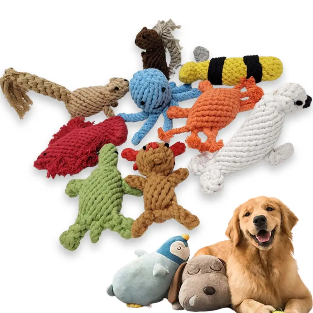 Juguetes de cuerda de algodón para perros, masticables para mascotas, diferentes diseños, superventas