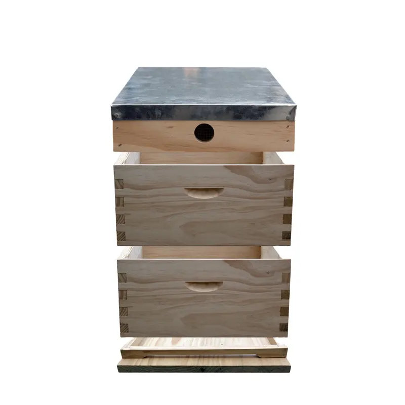 High Quality New Zealand Pine Wood Bee Hive with Frame for Beekeeping Equipment Double 10F Full Depth Australian Beehive