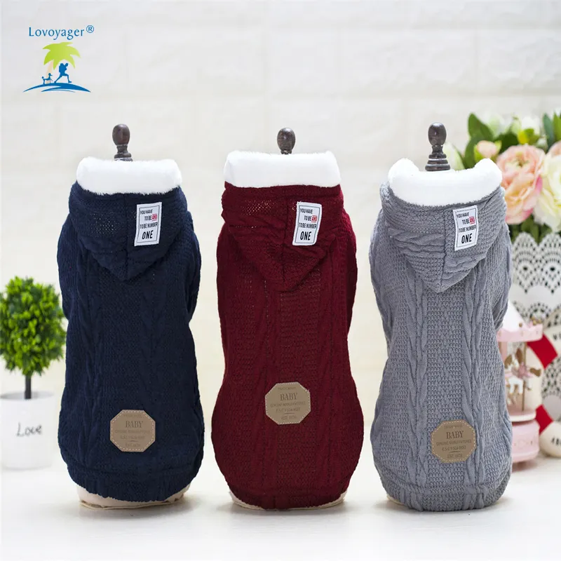 Free shipping Pet Soft Cotton Großhandel Hunde kleidung Winter Hund Haustier Mantel Strick Warm Dog Sweater Jacke