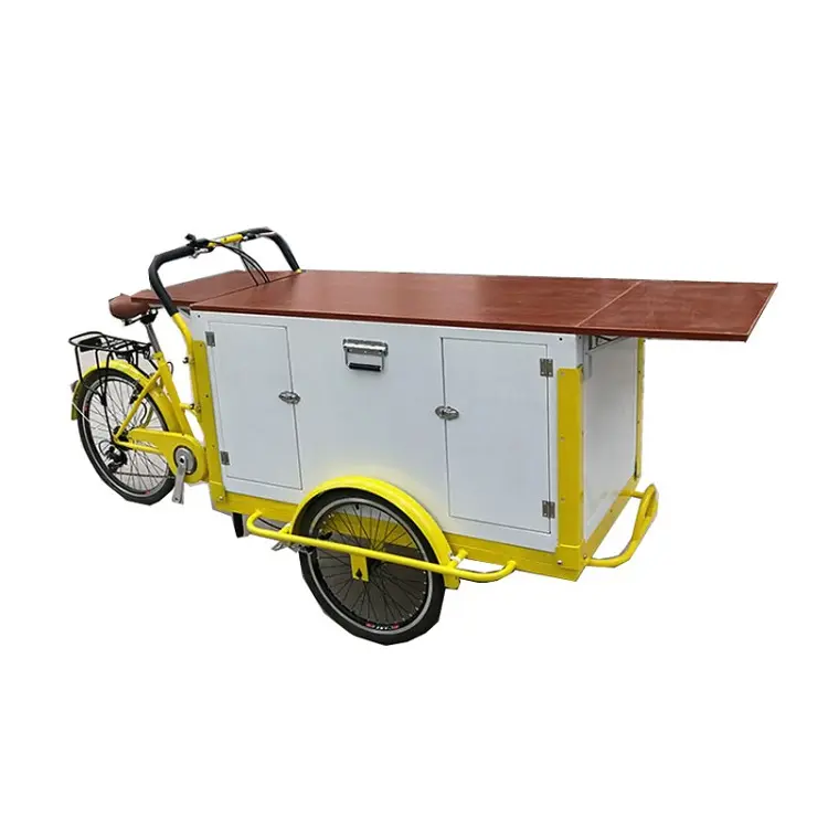 Tricycle à pédale pour adulte café Cargo vélo, remorque de vélo, Snack de rue à trois roues, chine à vendre