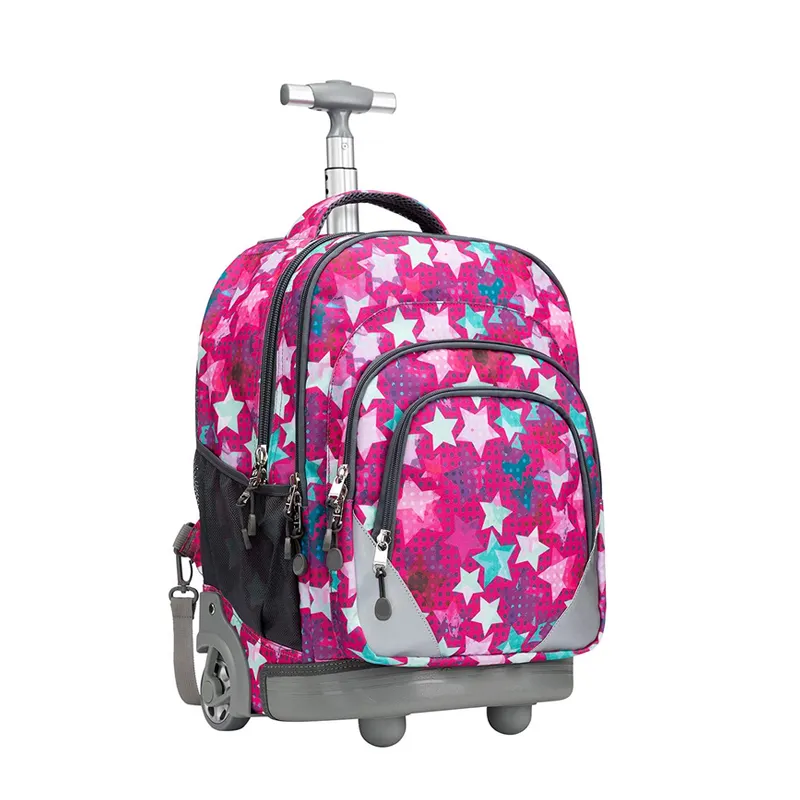 Saco de escola Os Alunos 18 polegadas 4 Rodas Carry on Carrinho de Rolamento de Rodas Crianças Mochila Casuais Sacos de Escola de Rodas