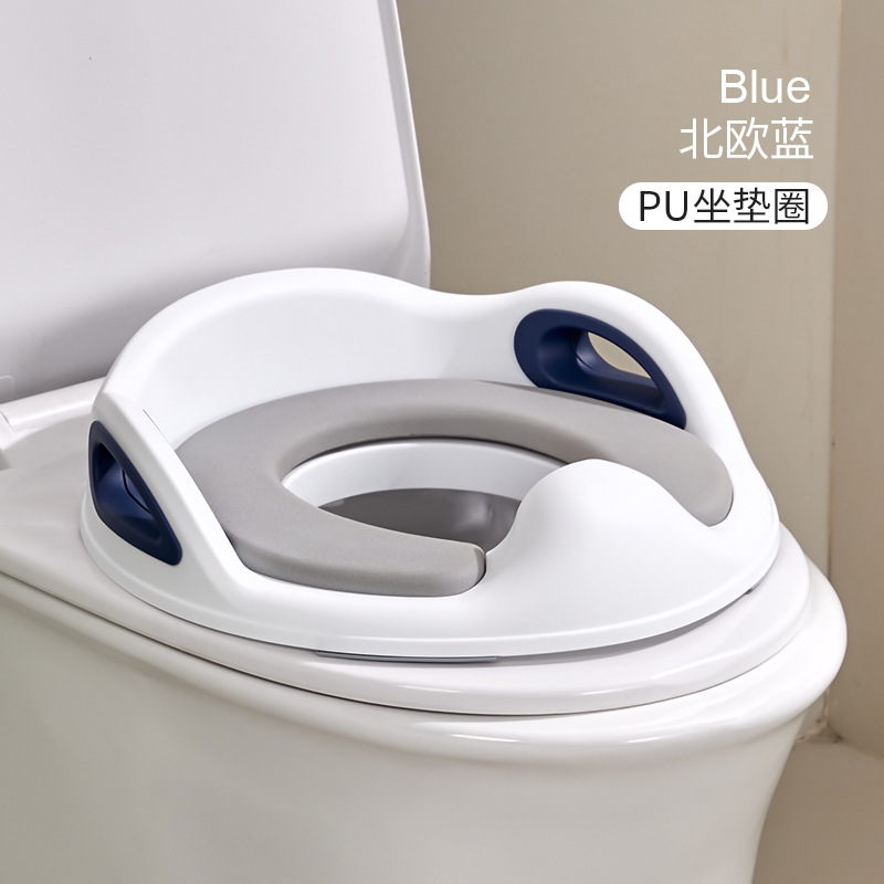 Abattant WC simple - Coussin PU bleu nordique