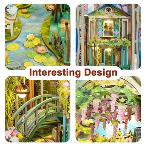 Tonecheer Giverny vườn cuốn sách Nook 3D Câu Đố mô hình xây dựng bằng gỗ Claude Monet nghệ sĩ Les nymphéas bức tranh nổi tiếng tq138 - Product Image 3