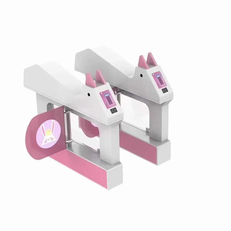 Pink Rabbit Shape Swing Gate Children School Access Control