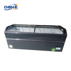 Tủ lạnh thương mại tủ trưng bày bề mặt cong tủ lạnh giữ tươi Tủ đông lạnh trong suốt bánh thủy tinh - Product Image 3