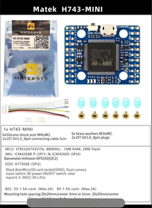 เครื่องควบคุมการบิน V3 H743-MINI ระบบ matek สำหรับโดรนแข่งขัน FPV แบบมัลติโรเตอร์ STM32H743VIT6 ICM42605ระยะไกล - Product Image 5