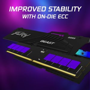 Fury Beast แรม16GB 6000MT/S, หน่วยความจำ DDR5เดสก์ท็อป AMD Expo plug และ Play โมดูลเดียว Ddr5แรม KF560C30BBEA-16 16GB DDR5 16GB - Product Image 2