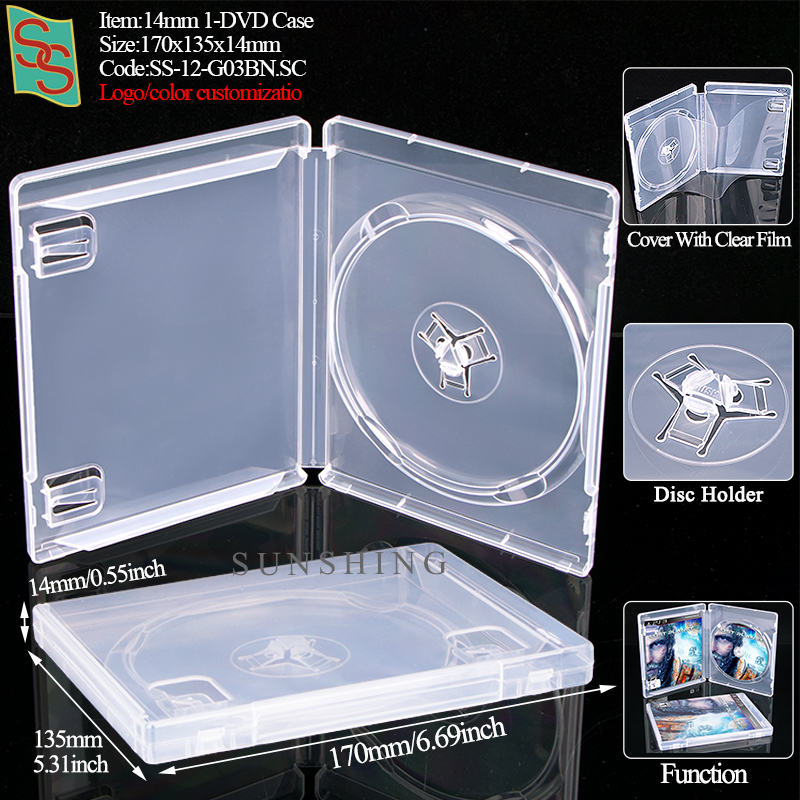 Caja de 1 DVD de 14 mm G03B - Transparente