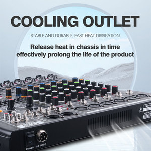 Pro Audio Professional consola sonido 6チャンネルオーディオステレオミキサー、デジタルサウンドカード付き7セグメントイコライゼーション99DSPDJミキサー - Product Image 5