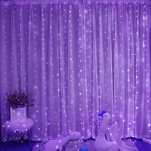 3*3m <strong>Remote</strong> Control Timing USB Copper Wire LED Curtain <strong>Light</strong> <strong>String</strong> Waterproof Christmas Holiday Room Decoration Wreath <strong>Lights</strong> - Product Image 1