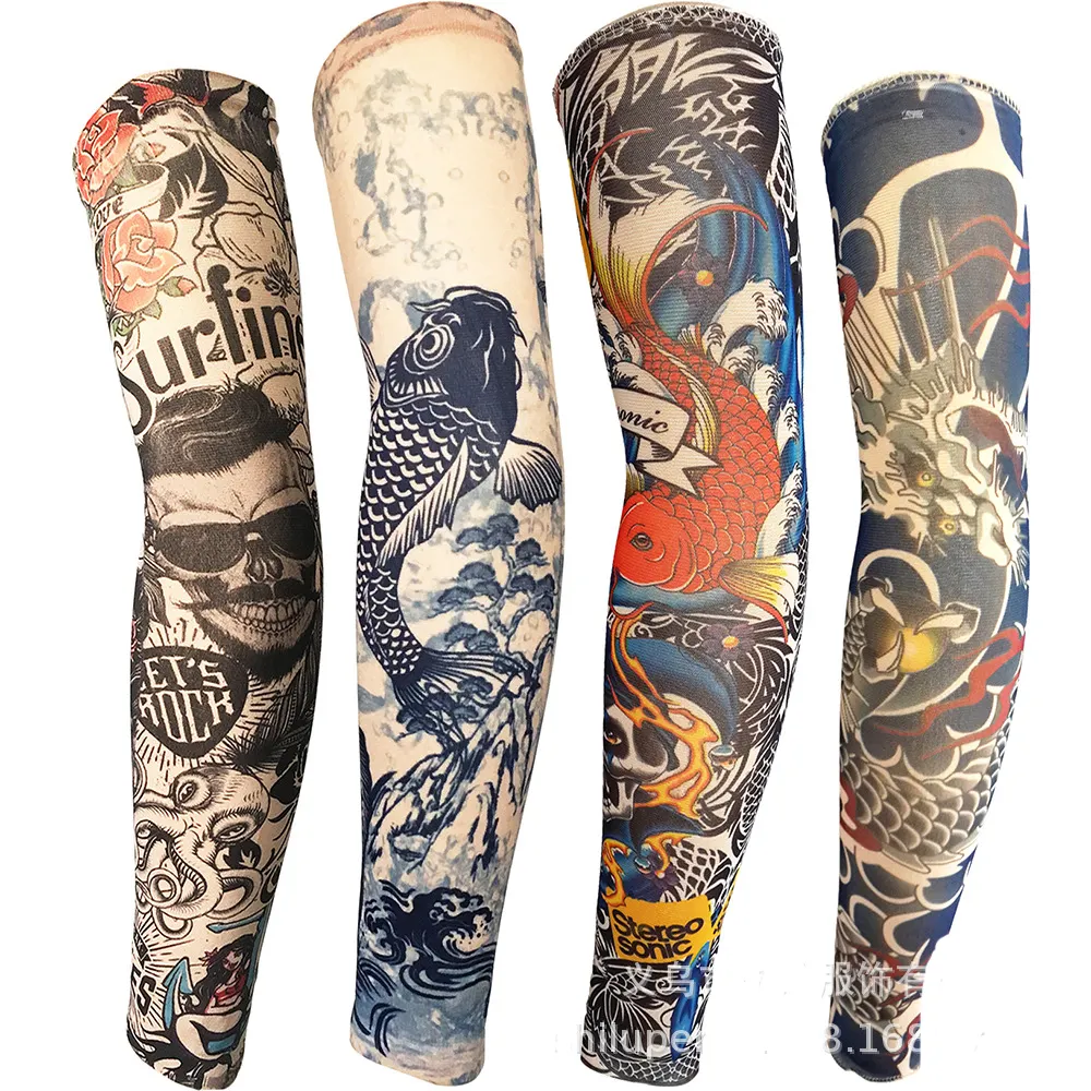 Mangas de tatuaje de brazo multifuncional de simulación con patrón de Animal, Orgy, fiesta
