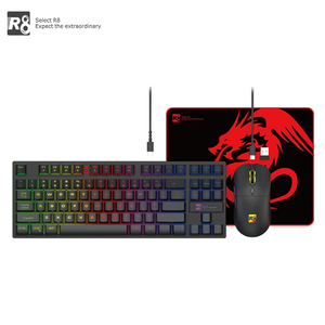 Recién llegado, juego de juegos de iluminación RGB con cable 3 en 1, ratón óptico mecánico y Teclado retroiluminado de 104 teclas, Accesorios de ordenador combinados - Product Image 1