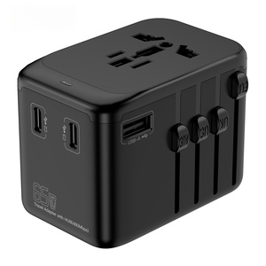 Universal USB Type C Port Travel <strong>Adapter</strong> 10A Plastic Power Converter <strong>with</strong> 2 <strong>Output</strong> Ports USA <strong>EU</strong> UK AUS Socket WiFi Connectivity - Product Image 4