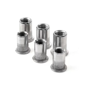 Wholesale M3 M4 M5 M6 M8 M10 M12 <strong>M16</strong> Stainless Steel 304 316 Brass Knurled Round Flat Head <strong>Rivet</strong> Blind River <strong>Nut</strong>