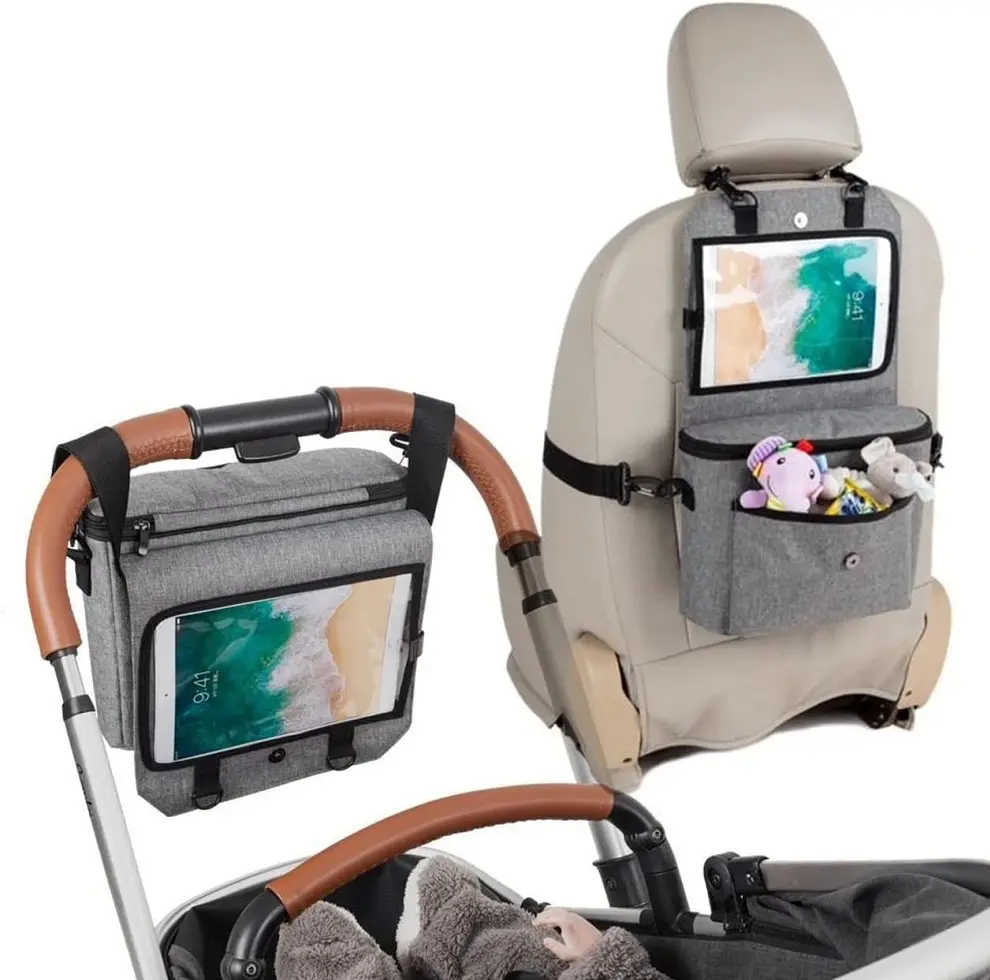 Organizer universale per passeggino organizzatore da viaggio per auto per bambini passeggino portatile e Organizer per seggiolino auto