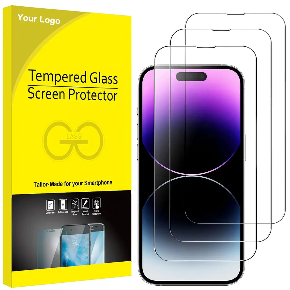 Закаленное стекло для Iphone 12, 13, 14 Pro Max, 0,33 мм, 4 шт./упаковка