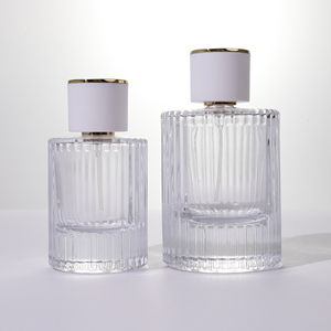 高级ストライプ香水瓶30ml 50ml 100ml空厚ベースガラス香水瓶ラウンド透明化粧品ガラスアトマイザー